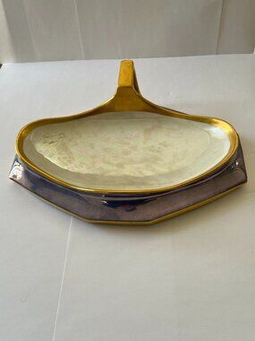 Vintage Limoges porcelain lusterware gold rimmed dish